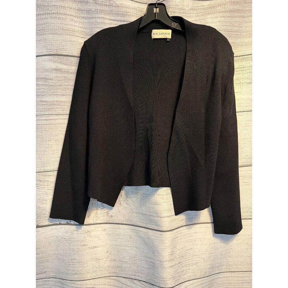 MM Lafleur Ribbed Open-Front Cardigan Sweater L